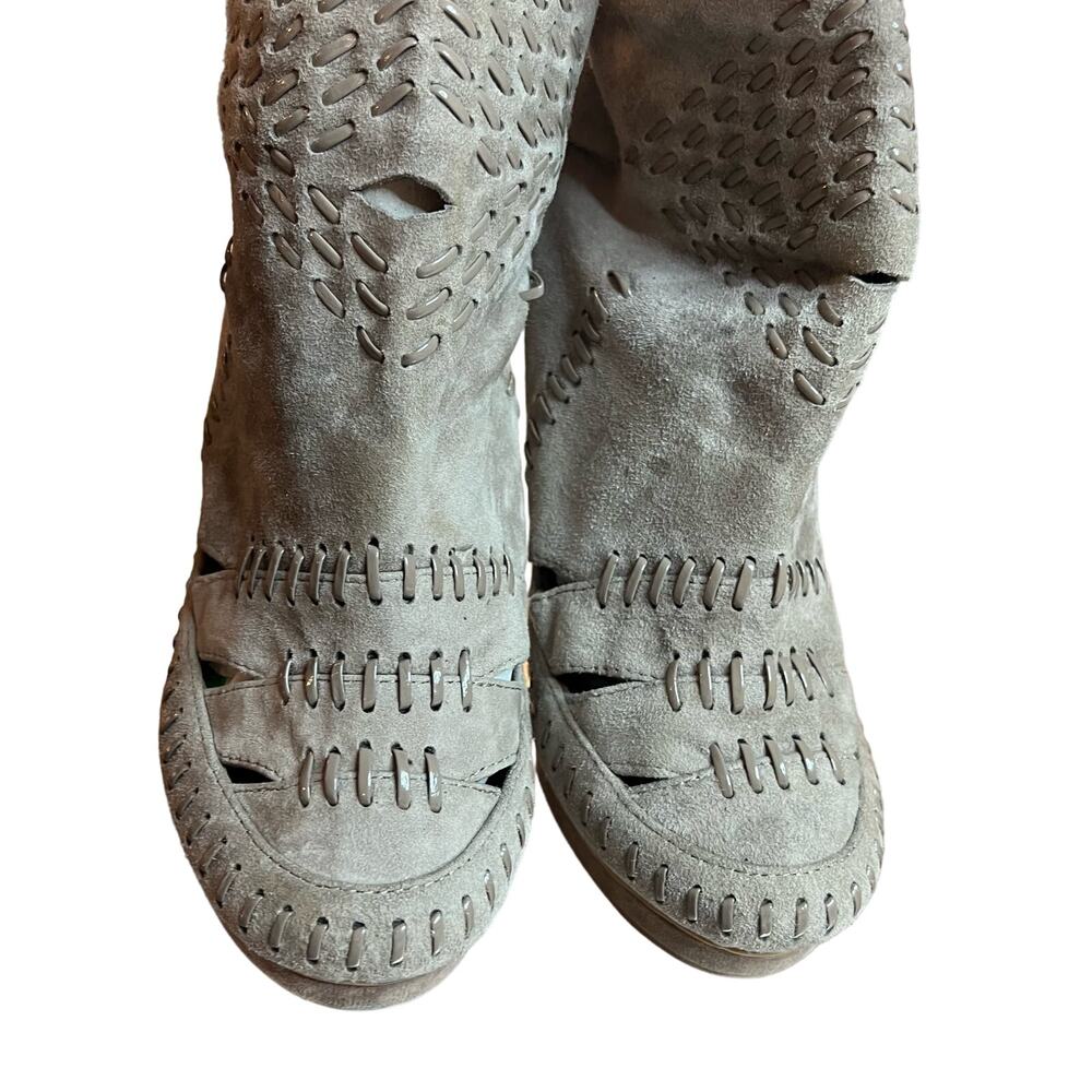 Jeffrey Campbell Heels 8 Beige Suede Cutouts Boot… - image 3